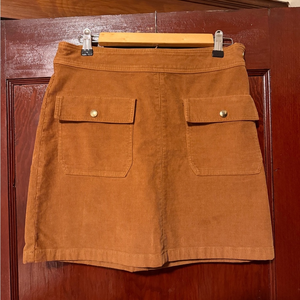 Frame Denim Corduroy Mini Skirt in Cinnamon